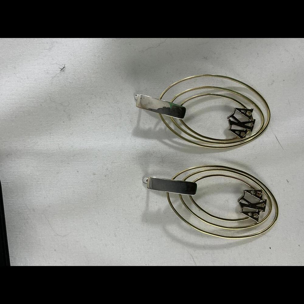 14k Stunning AKA Hoop Earrings with Elegant Design